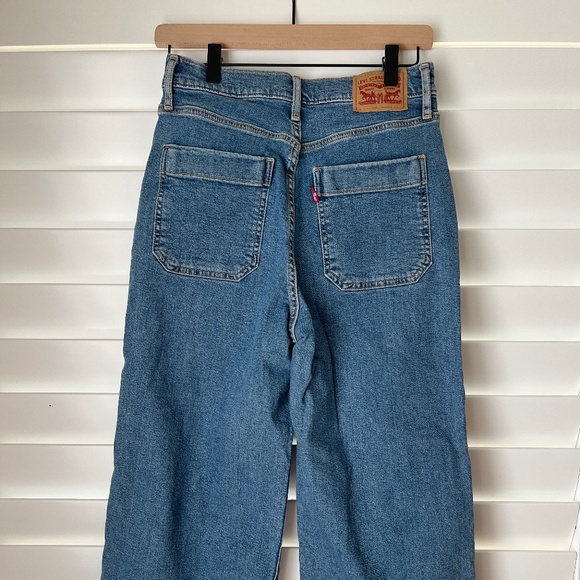 W28 Levi’s Mile High Cropped Wide leg Jeans - Picture 3 of 5
